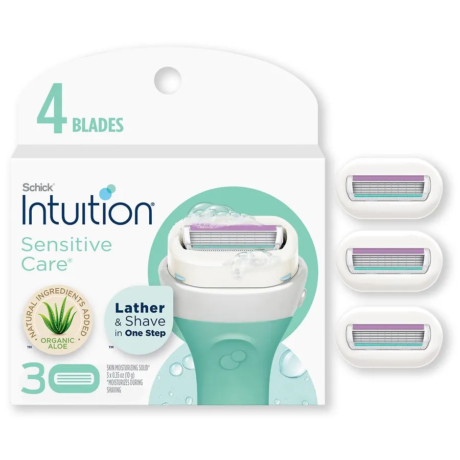 Schick Intuition Sensitive Care With Natural Aloe Women's Refill Razor Blades - 3 Count