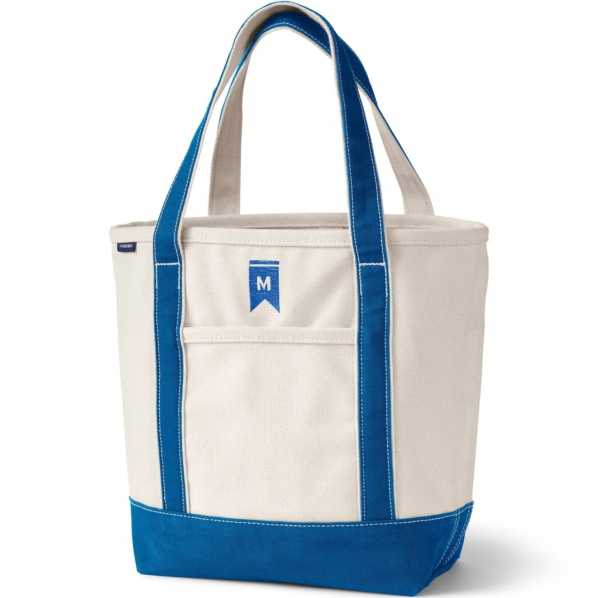 Lands' End Natural Open Top Canvas Tote Bag