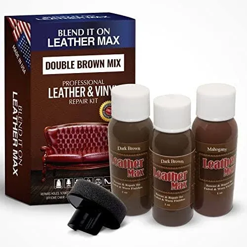 Blenditon Leather Max Quick Blend Refinish and Repair Kit Restore Couches Recolor Furniture & Repair Car SEATS Jackets Sofa Boots / 3 Color Shades