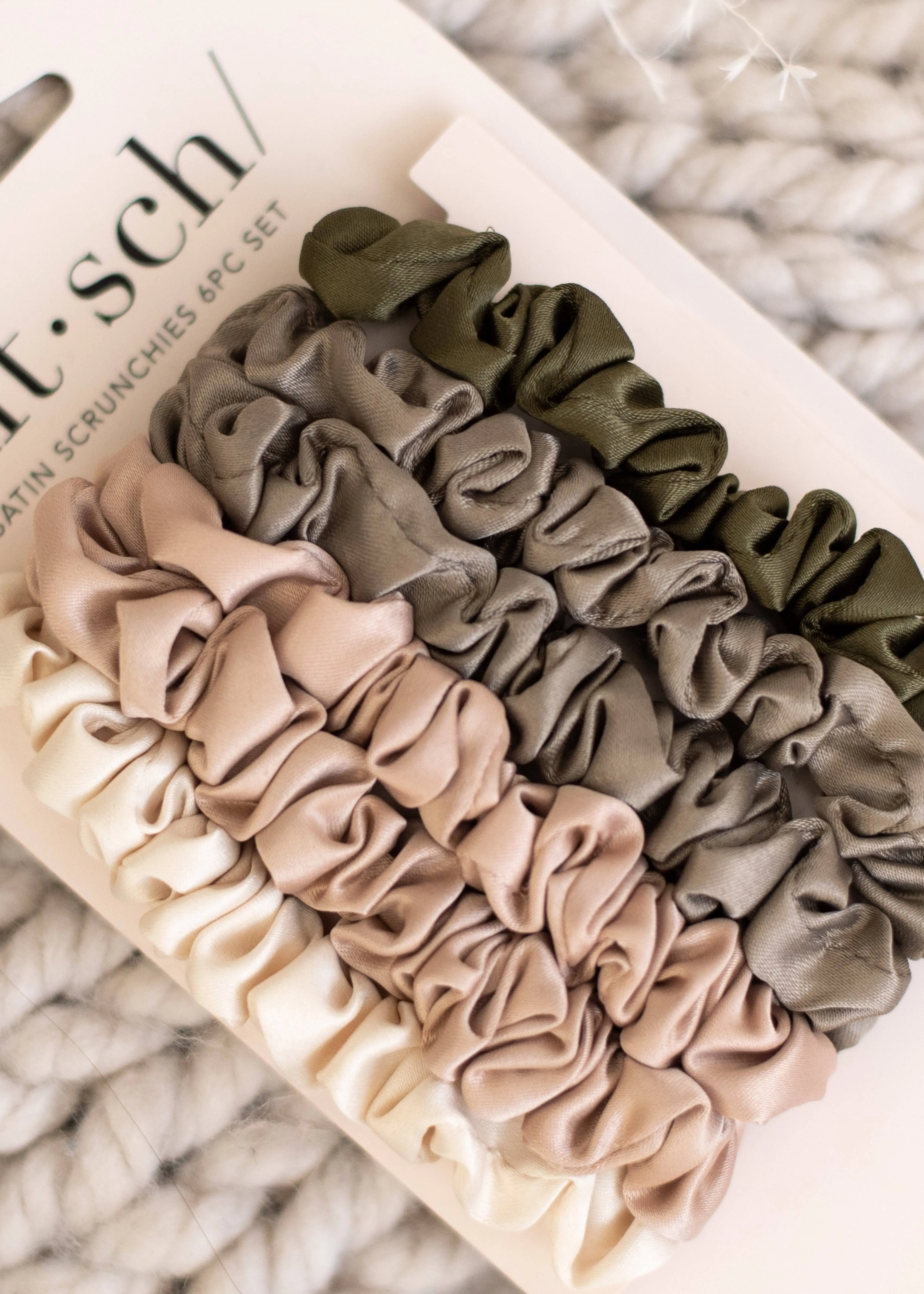 Kitsch - Ultra-Petite Satin Scrunchies - Eucalyptus