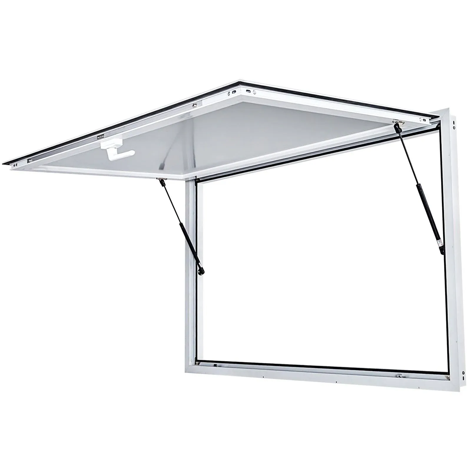 VEVOR Concession Window 48"x36", Aluminum Alloy Food Truck Service Window with Awning Door & Drag Hook, Up to 85 Degrees Stand Serving Window for