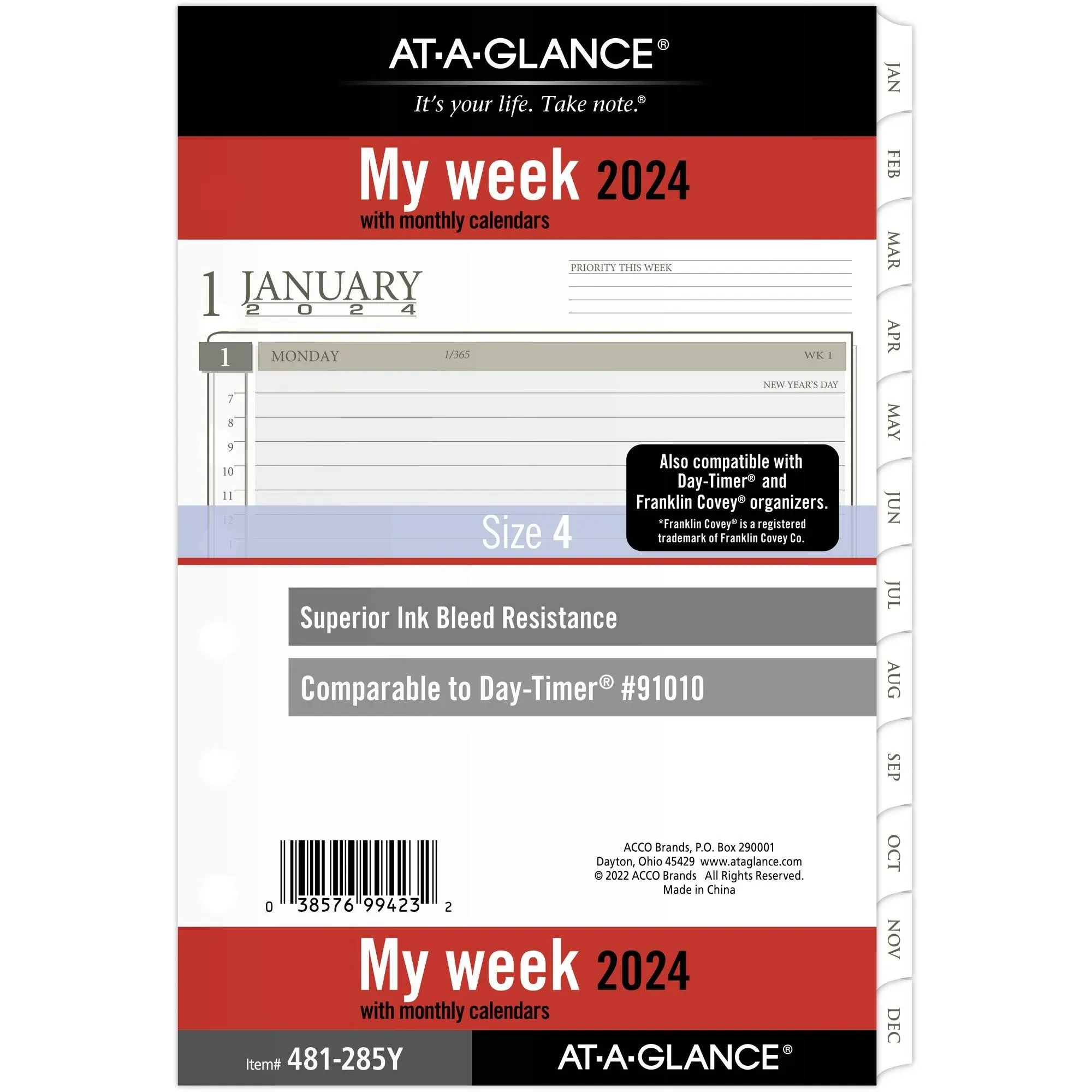 2-page-per-week Planner Refills, 8.5 X 5.5, White Sheets, 12-month (jan To Dec): 2025