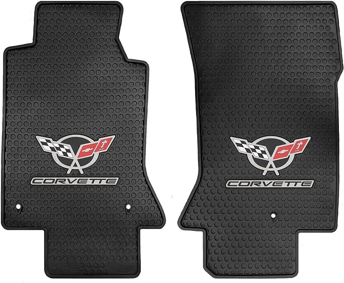 Lloyd Mats Heavy Duty Signature Rubber All Weather Floor Mats for C5 1997-2004 (2PC - Fronts, Black)