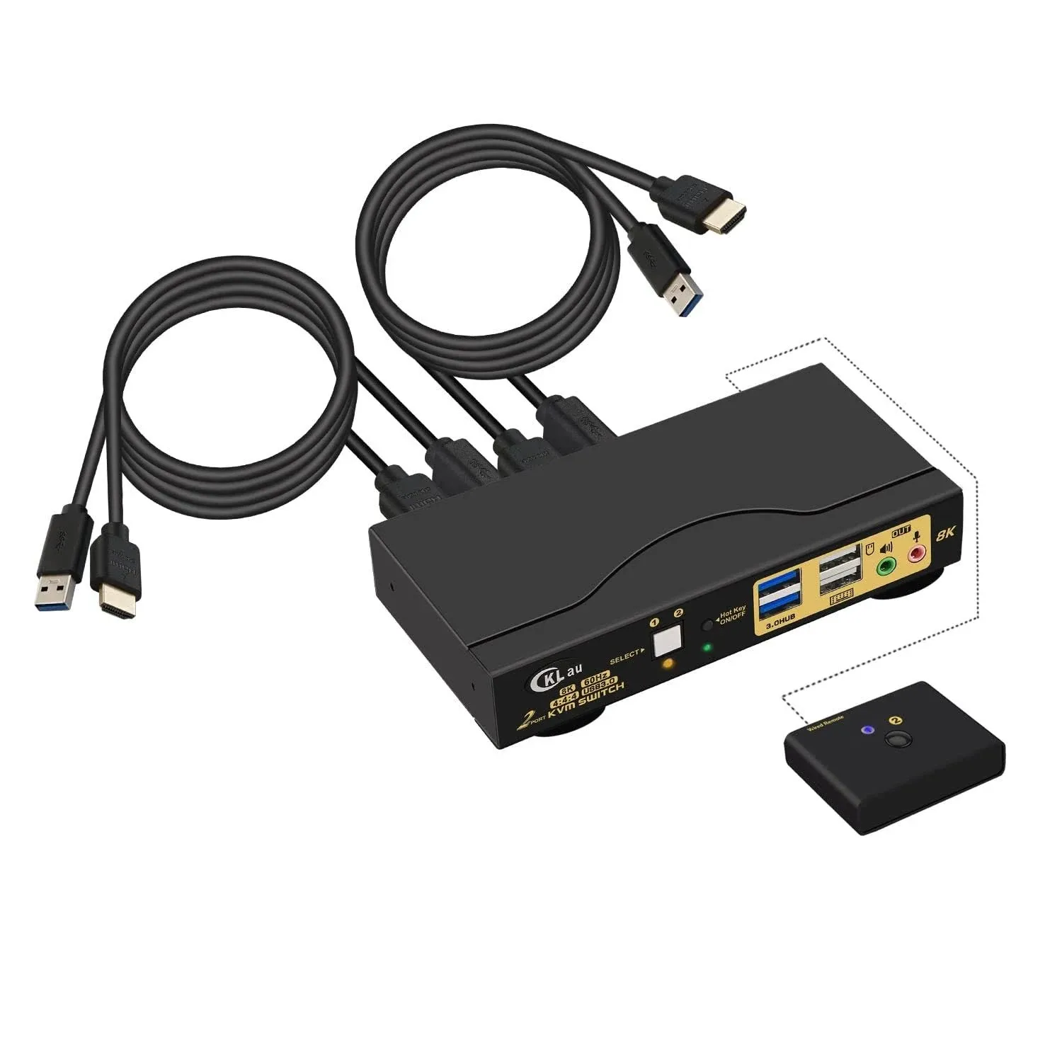 CKLau 2 Port USB 3.0 HDMI 2.1 KVM Switch