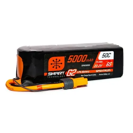 Spektrum 22.2V 5000mAh 6S 50C Smart Lipo G2 IC5 SPMX56S50