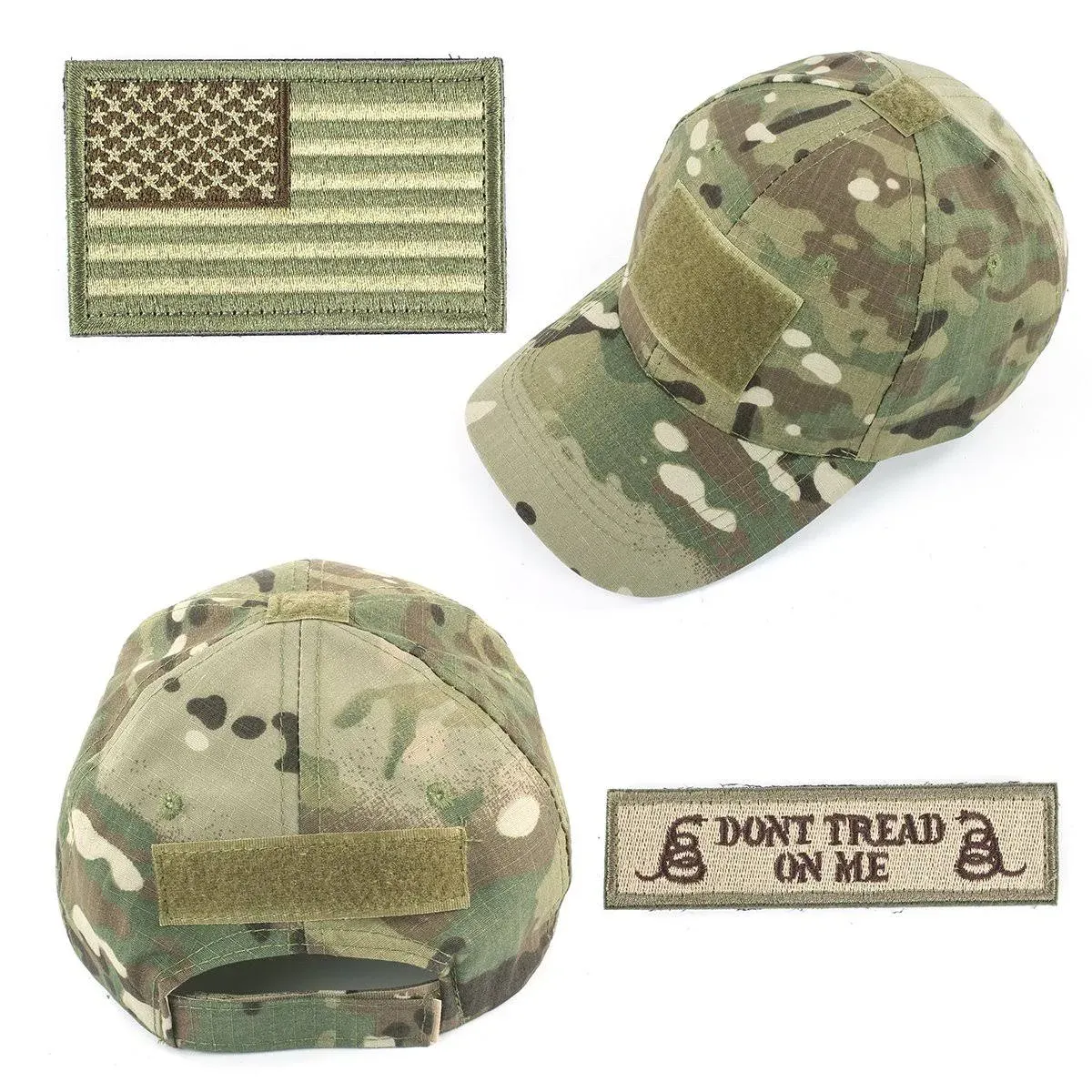 Ges Tactical Hat for Men with 2 Pieces Military Patches, Operator Hat with USA Flag