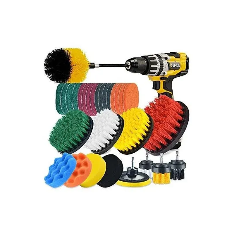 Shieldpro 30 Piece Drill Brush Attachment Set, All Purpose Power Clean Scrubber ...