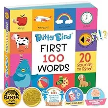 DITTY BIRD First 100 Words | Interactive Books for Toddlers 1-3 | Educational Sound Books for 1 Year Old with Songs, Sounds and Fun Facts | Improve Vocabulary Skills