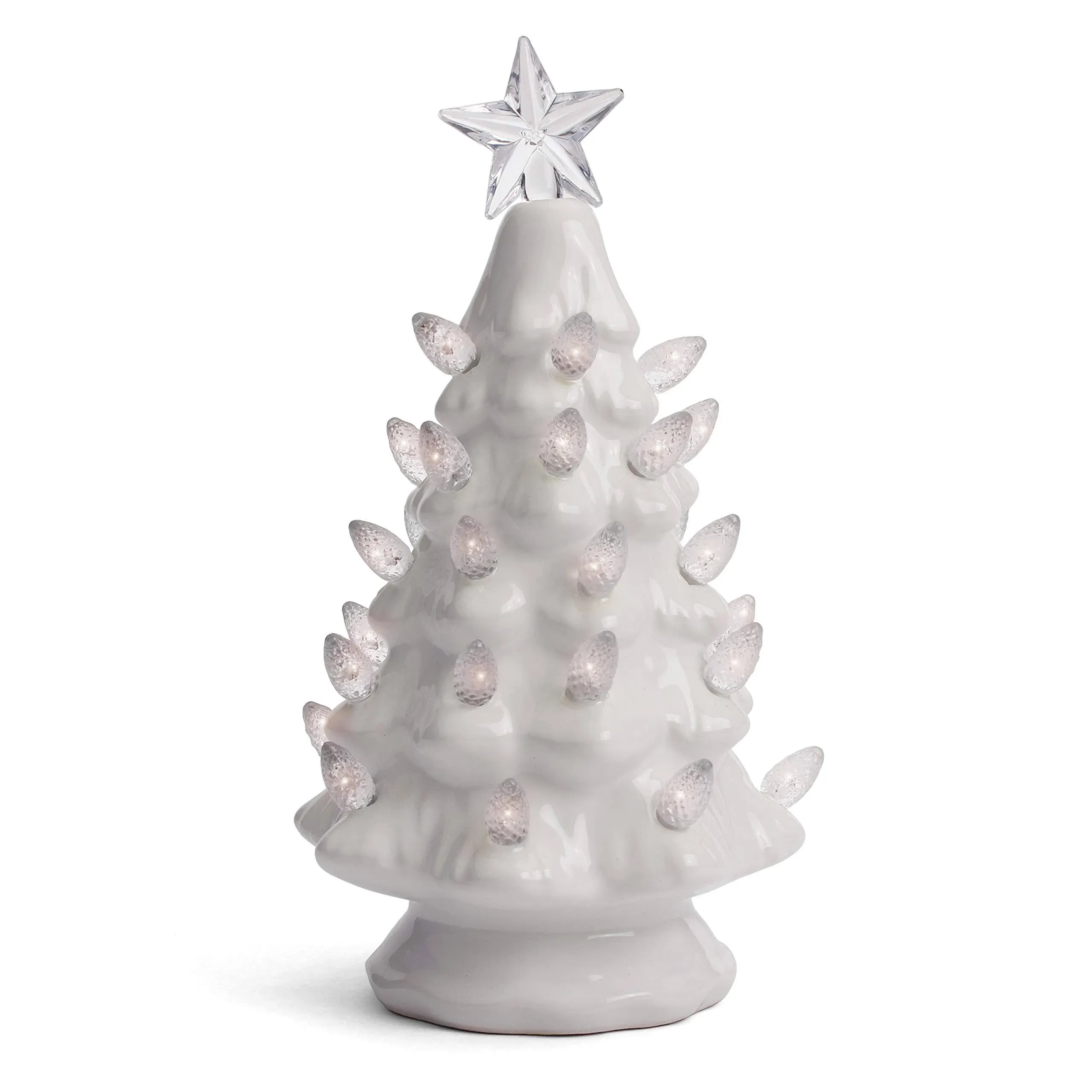 Milltown Merchants Ceramic Tabletop Christmas Tree with Lights