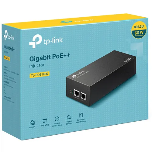 TP-Link TL-POE170S PoE++ Injector (Black)