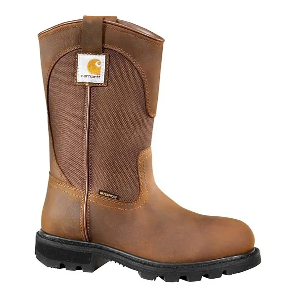 Women's Carhartt Traditional Welt 10" Wellington Waterproof Steel Toe Work Boots 8.5 Bison Brown Oil Tan