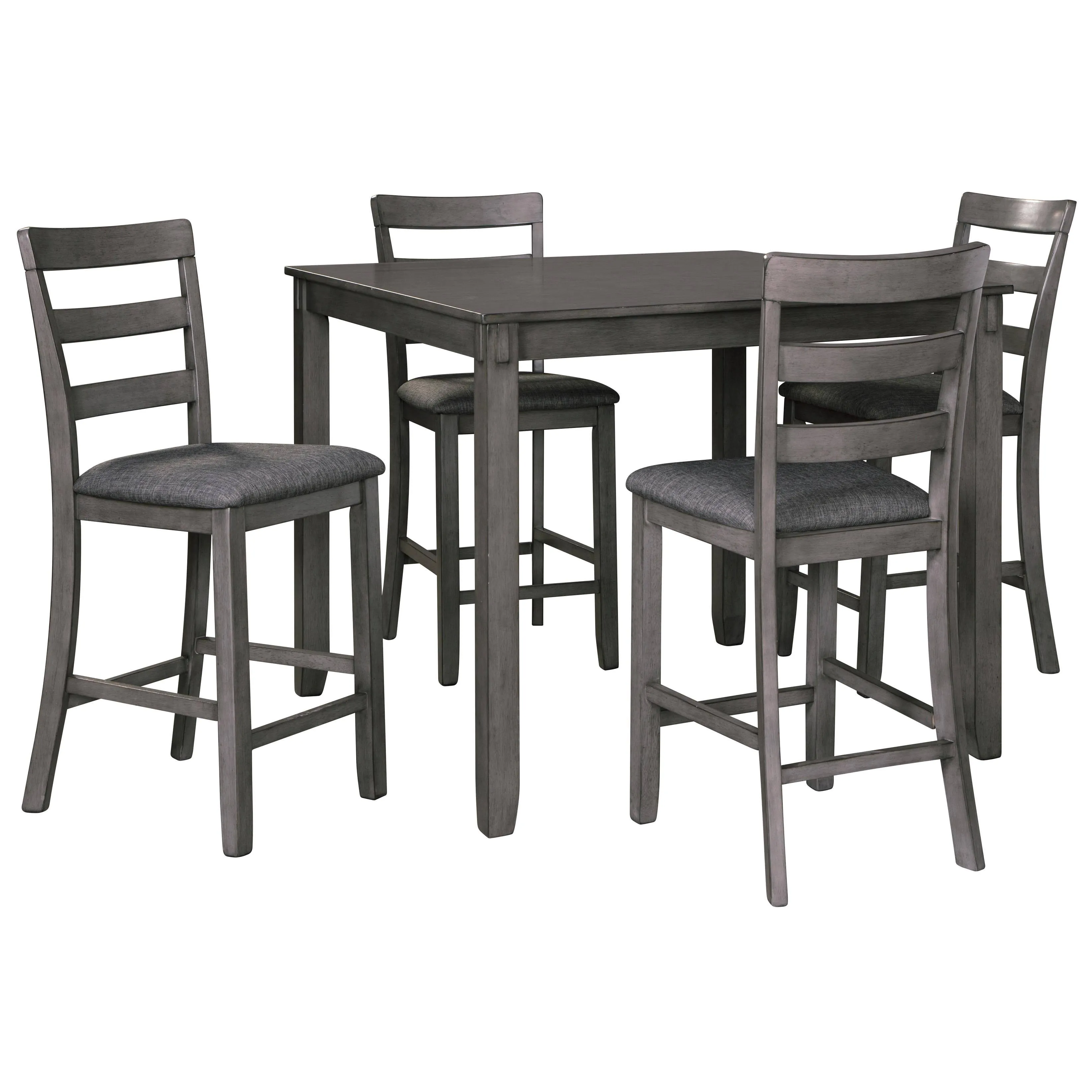 Signature Design by Ashley Bridson 5 Piece Counter Height Dining Room Set, Includes Table & 4 Bar Stools, Gray