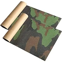 ZUEXT 9" x 33" Camo Skateboard Grip Tape Sheets 2 Pack, Bubble Free Waterproof Green Camouflage Scooter Grip Tape, Longboard Griptape, Sandpaper for Rollerboard Stairs Pedal Wheelchair Steps(84x23cm)