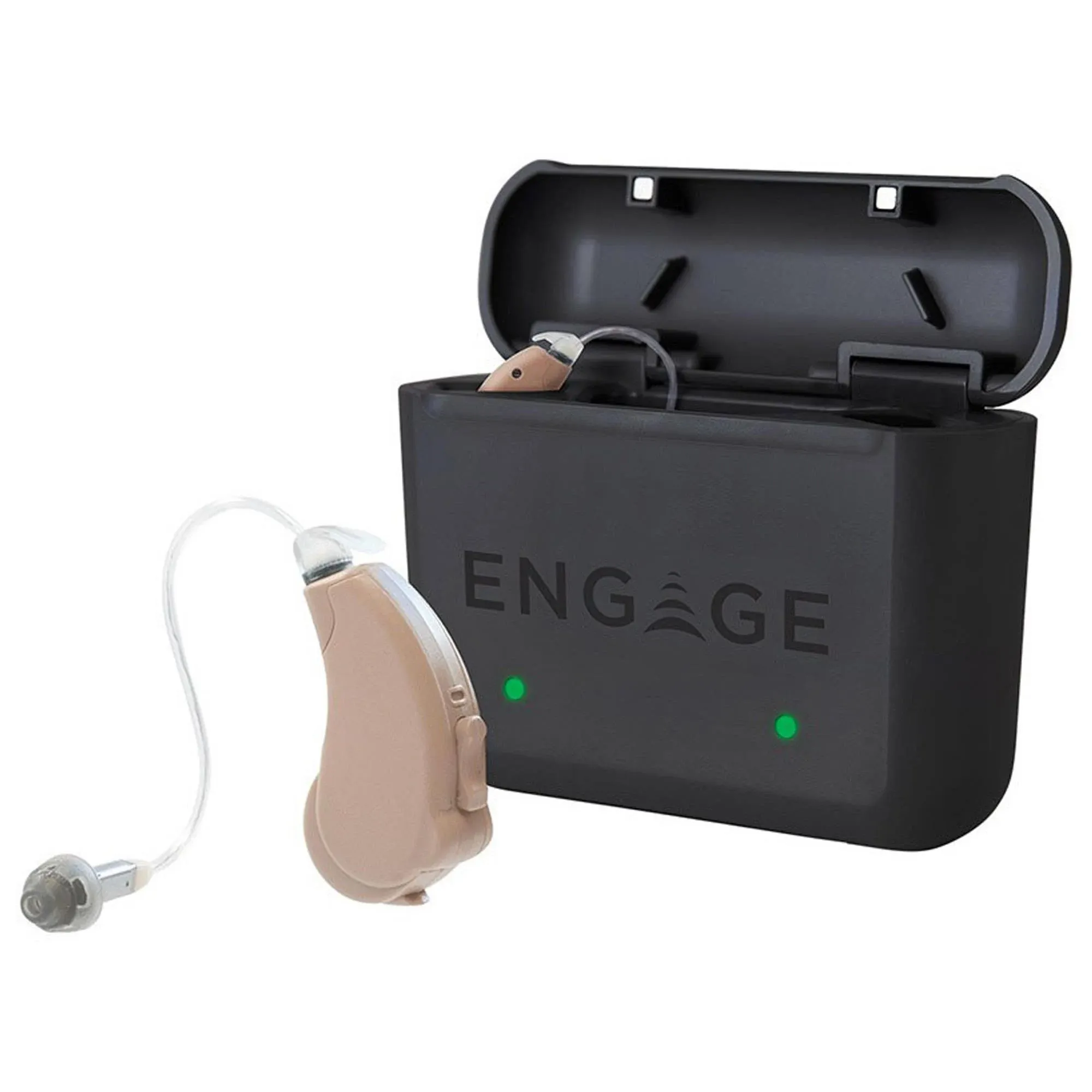 Lucid Hearing Engage Rechargeable OTC Hearing Aids | iOS | Beige (Pair)