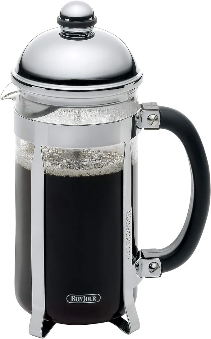 Bonjour Maximus French Press Coffee Maker, 8 Cup, Silver