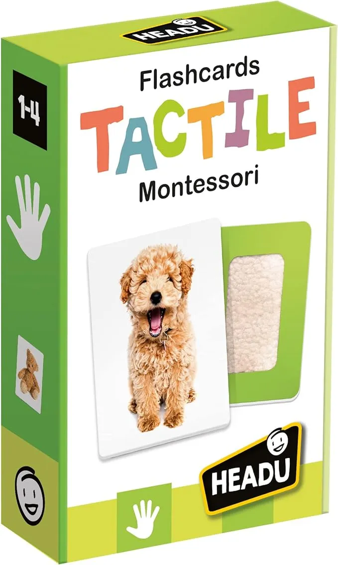 HEADU Flashcards Tactile Montessori MU23738 Educational Toy for Kids, Boys, and Girls Ages 1 to 4 Years Old