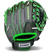 Franklin Sports Mesh PVC Windmill Series Right Handed Thrower Softball Glove, Gray/Lime, 12"