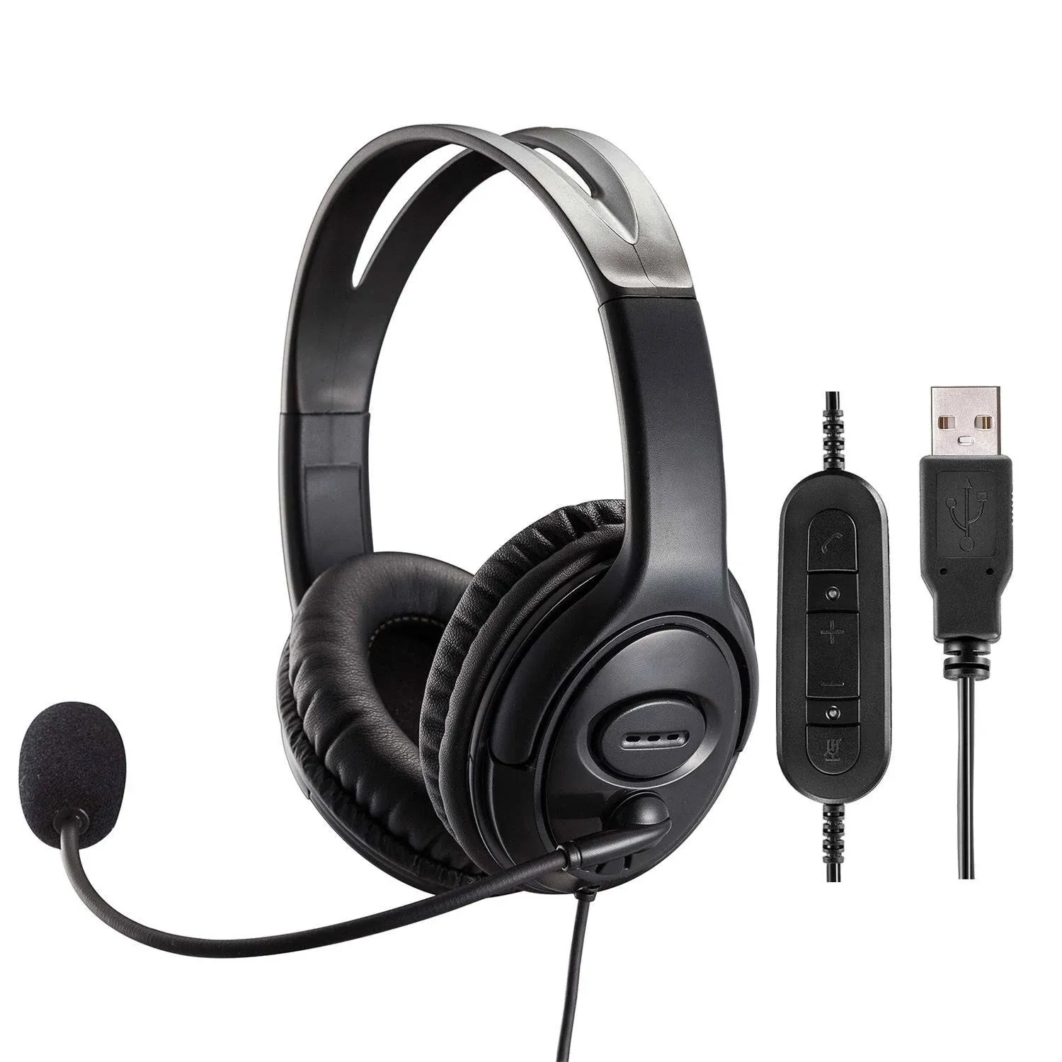 Beebang USB Headset with Microphone Noise Cancelling for Call Center Office, PC Headphone for MAC Laptop Business Softphone Video Conference Skype Zoom Teams Chat Dragon Nuance Voice Recognition