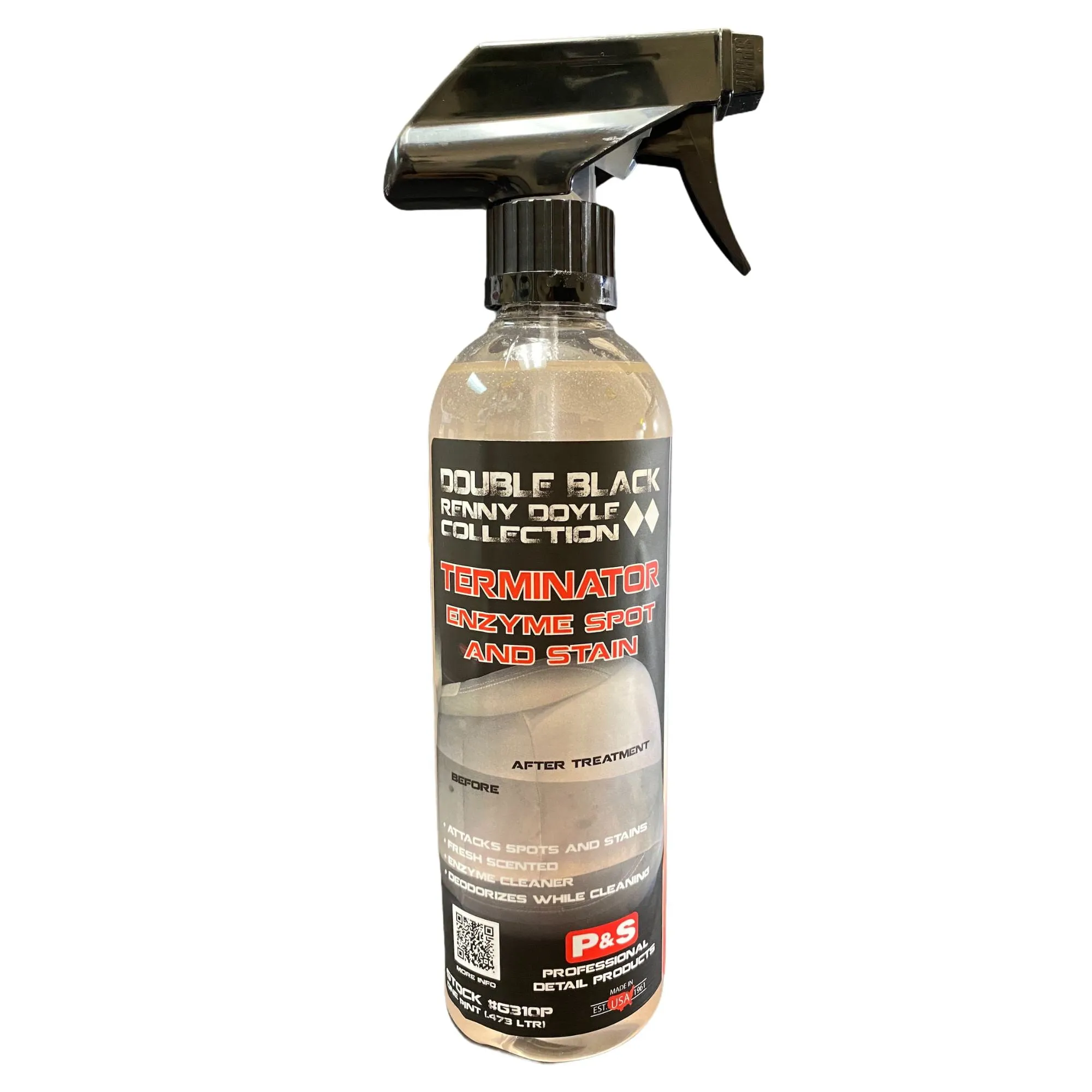 P&S Professional Detail Products - Terminator Enzyme Spot & Stain Remover - Perfect for Deoderizing, Removing Embedded Soils, Grease, Dirt and Protein Based Stains; Fresh Scent (1 Gallon)