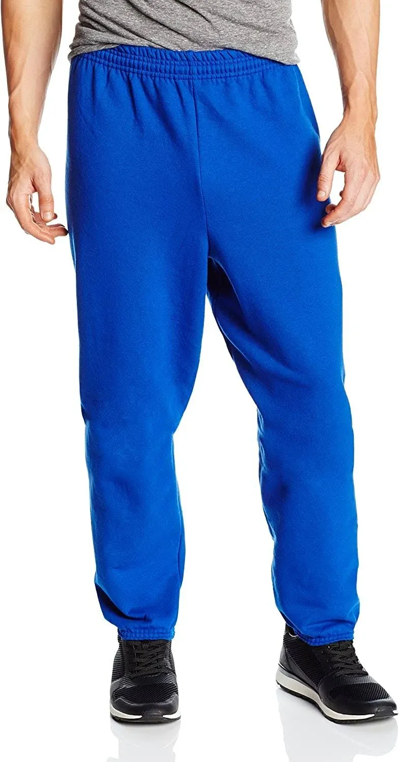 Hanes Ecosmart Men's Fleece Sweatpants, Value 2-Pack, 32" Deep Royal L