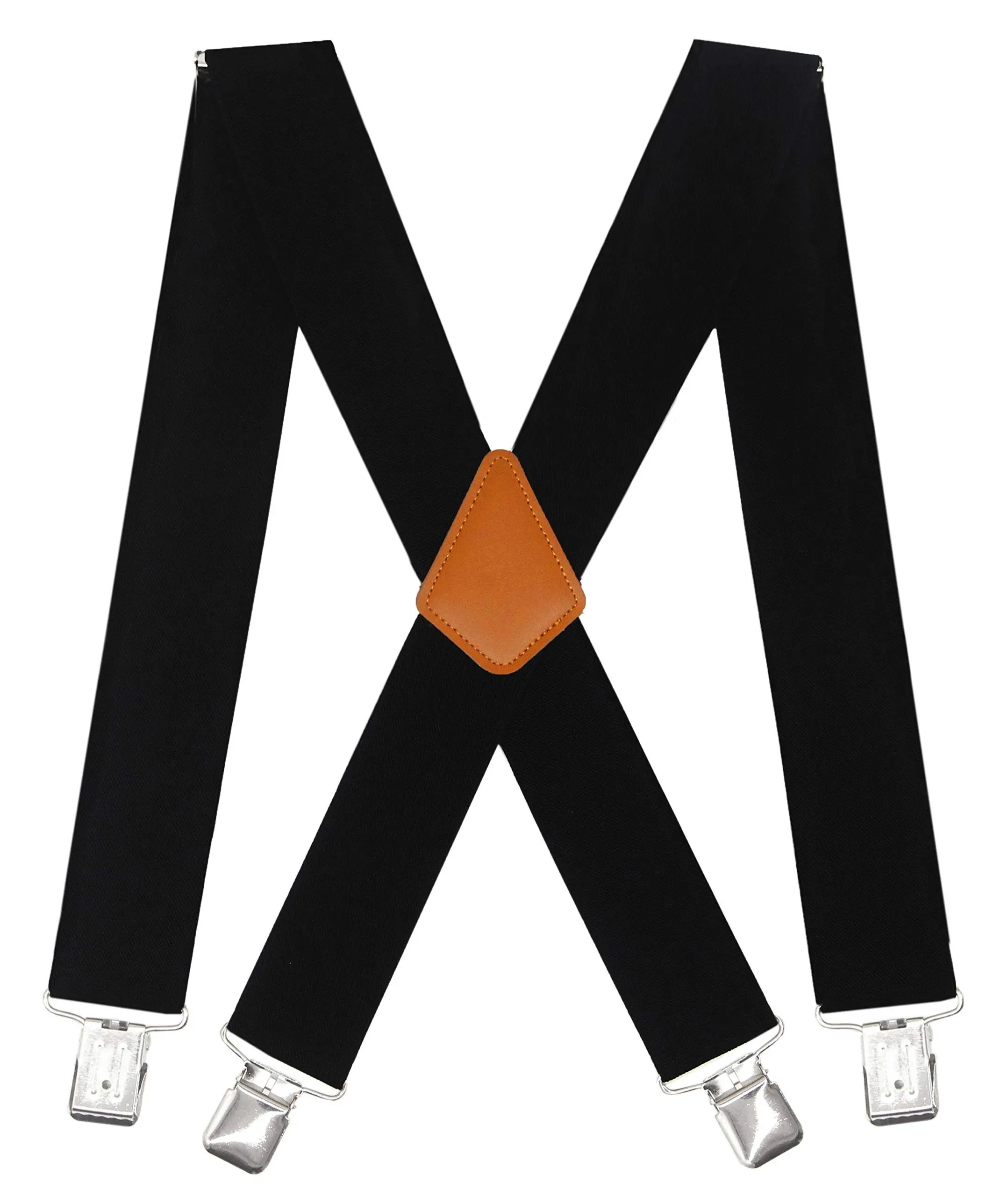 Men's Suspenders X Back 2 Inches Wide with Extra Heavy Clips Adjustable Braces for Men Suspender