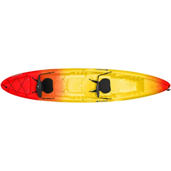 Perception Rambler 13.5 | Sit on Top Tandem Kayak | Recreational Kayak for Two | Storage with Tie Downs | 13' 6"