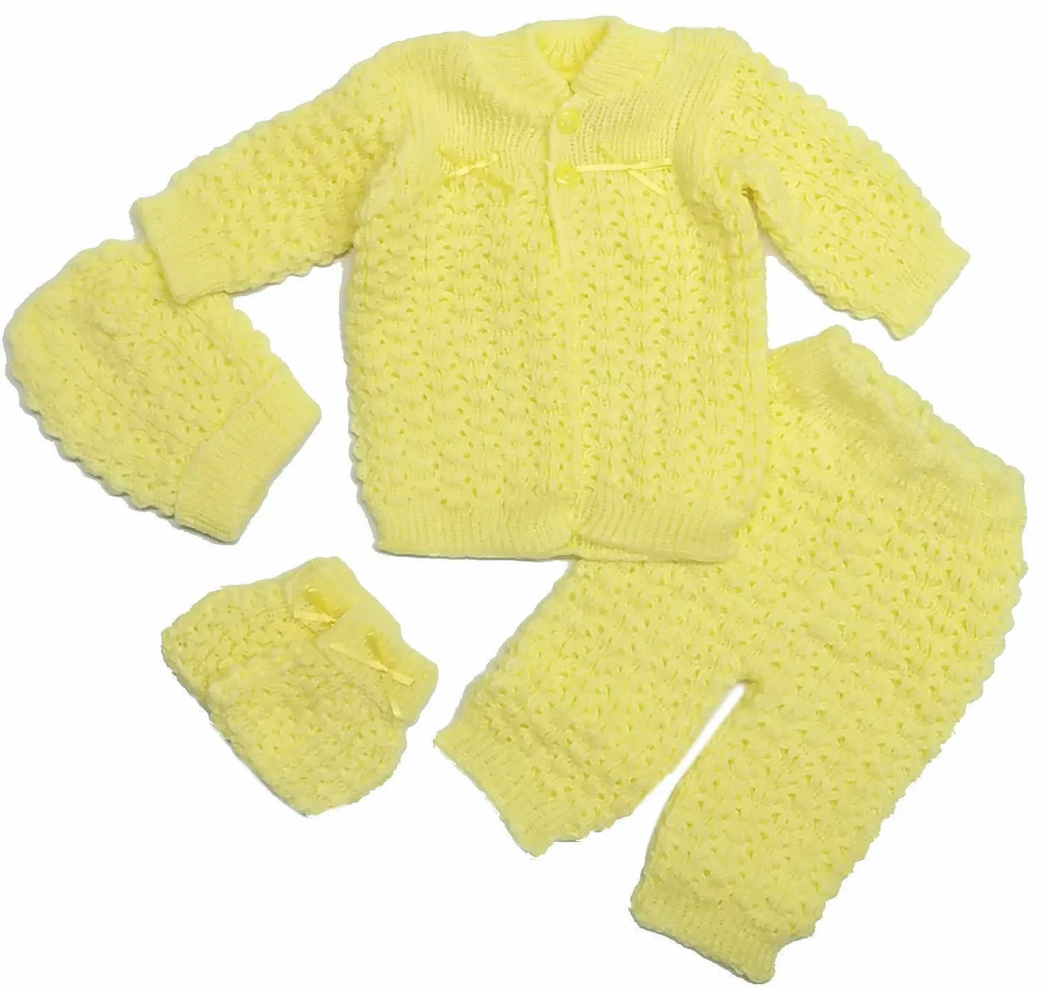 Abelito Baby's Four Piece Crochet Outfit Set