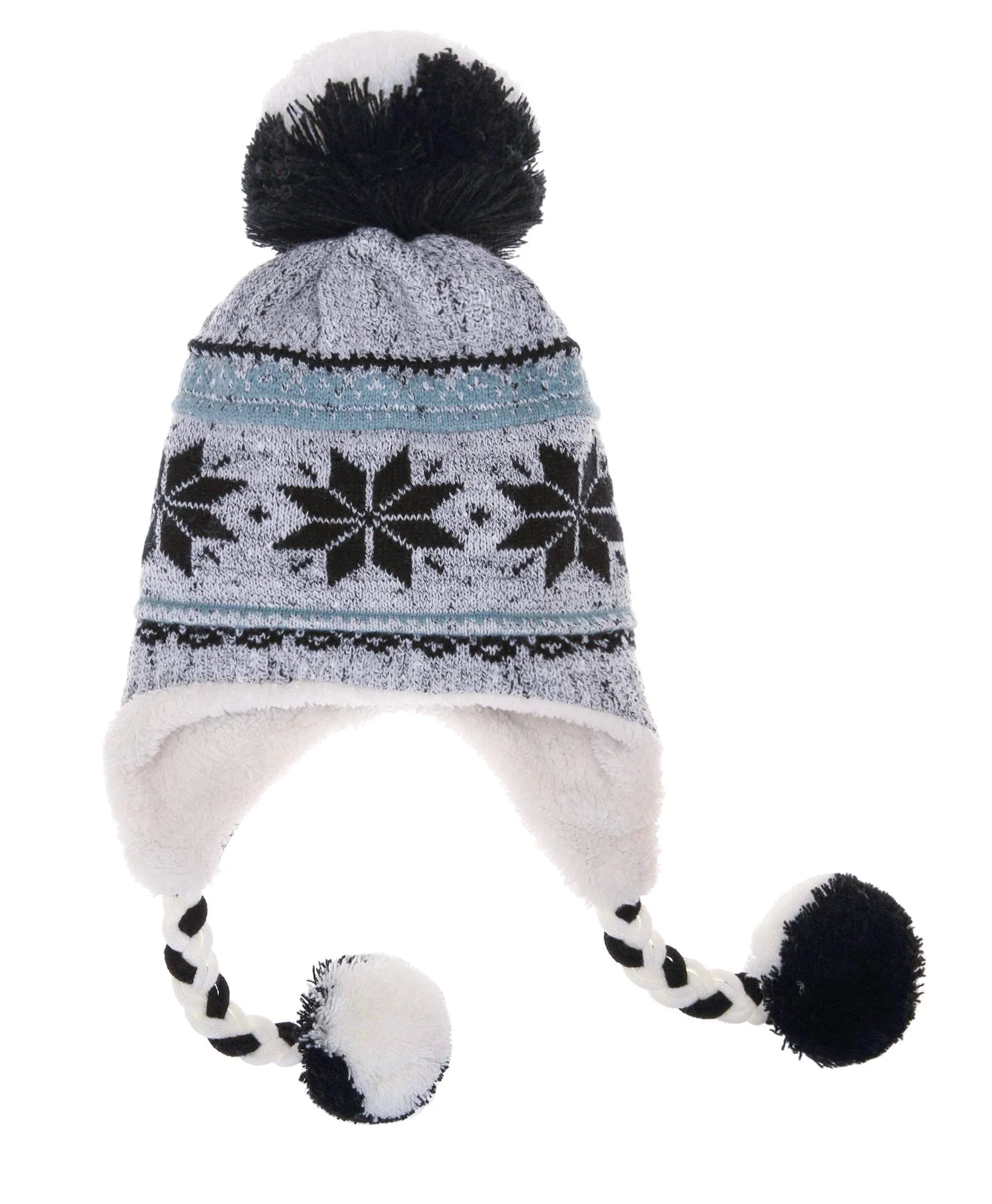 Dosoni Winter Hats for Women Knit Beanie Soft Warm Fleece Lined Long Ear Straps Snow Ski Cap with Pompom