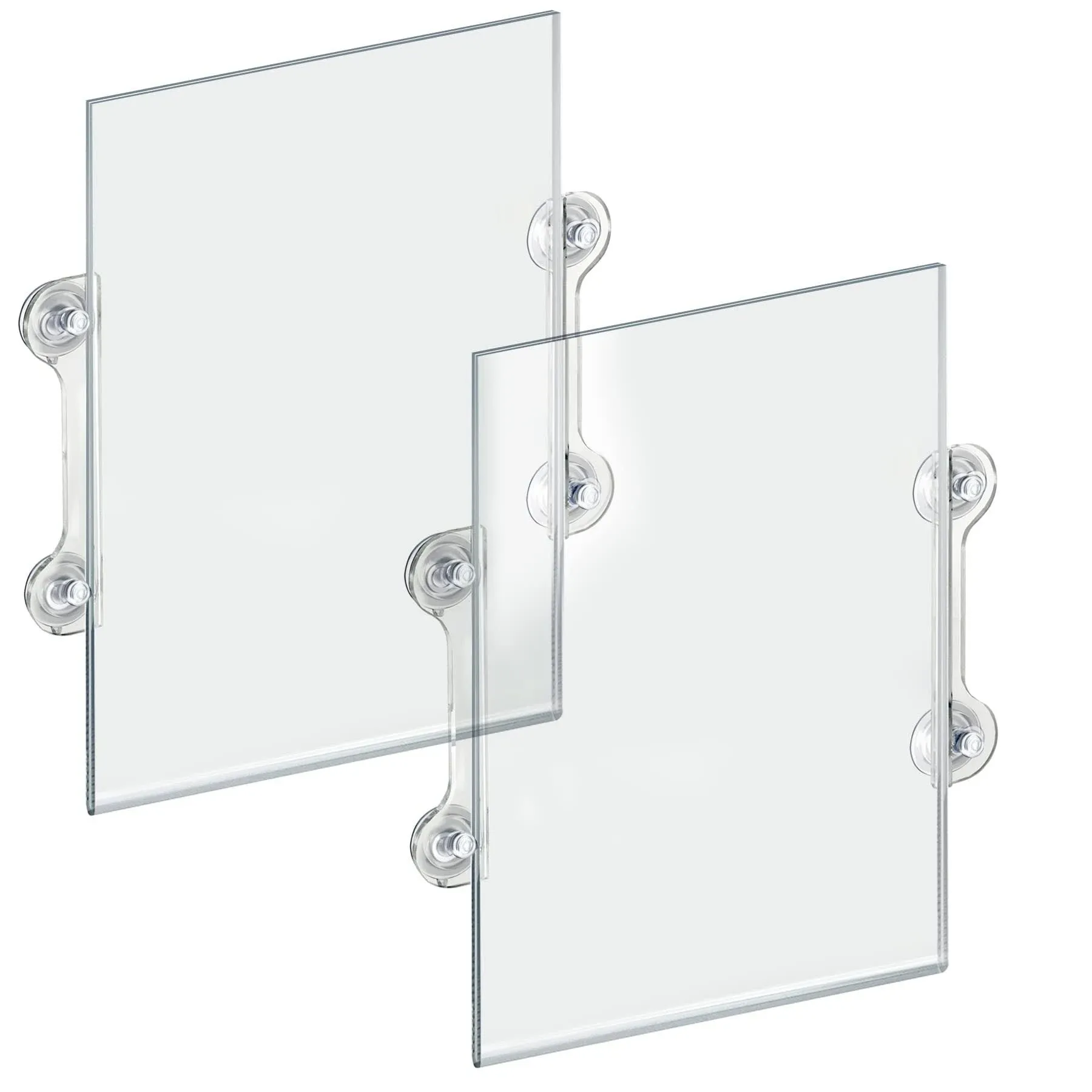 Azar Displays 106608-2pack 11" W by 17" H Acrylic Sign Holder with Suction Cups (Pack of 2)