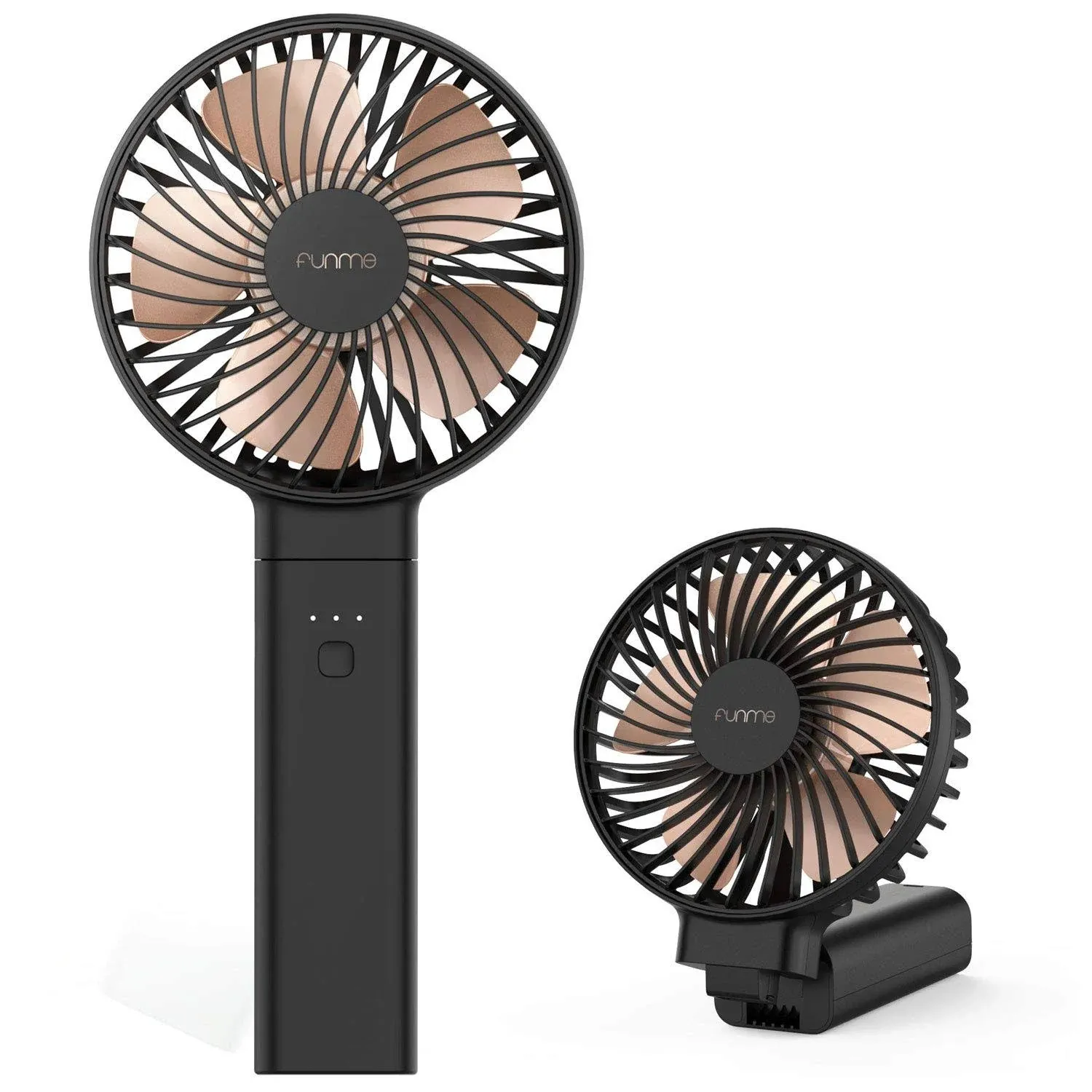 Outxe FUNME Portable Handheld Fan 5000mAh USB Desk Fan Person 4 Speed Settings for Outdoor Travel Black