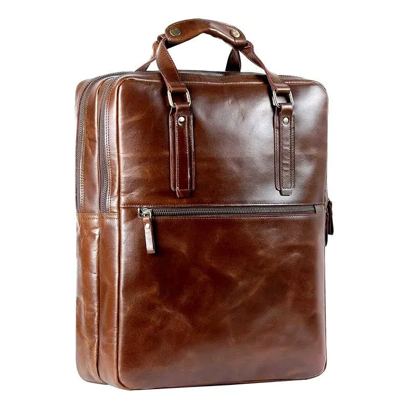 Genuine Buffalo Leather Handle Backpack