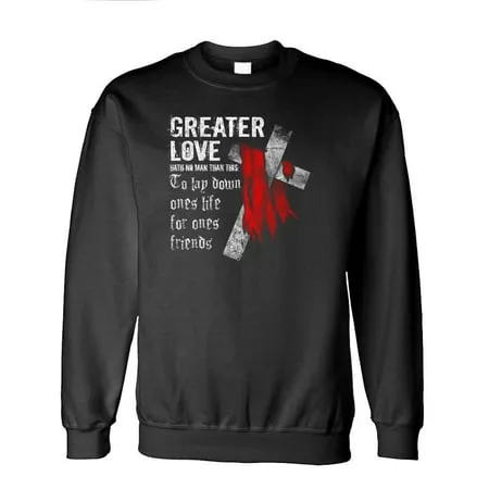 GREATER LOVE - LSA APPAREL jesus christ - Fleece Sweatshirt