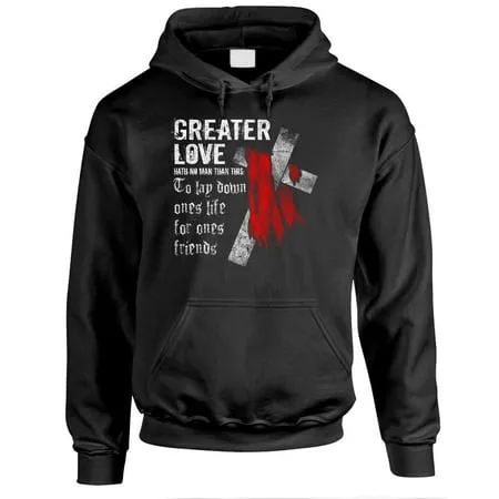 GREATER LOVE - LSA APPAREL jesus christ - Fleece PULLOVER Hoodie