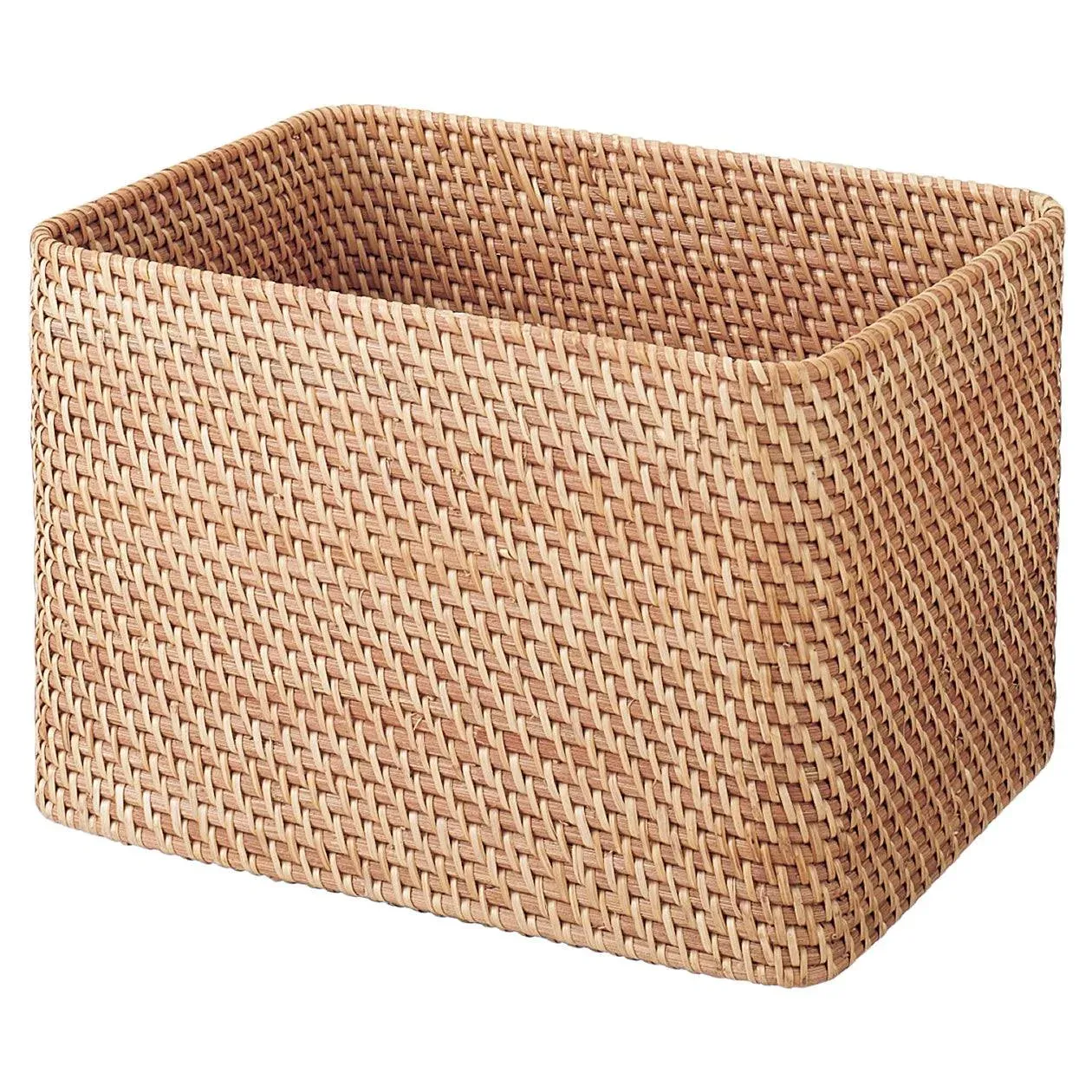 Muji Overlapping Rattan Rectangular Box Small V Approx. Width 26 Depth 18 Height