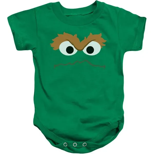 Sesame Street Oscar Face Baby Onesie T-Shirt Kelly Green