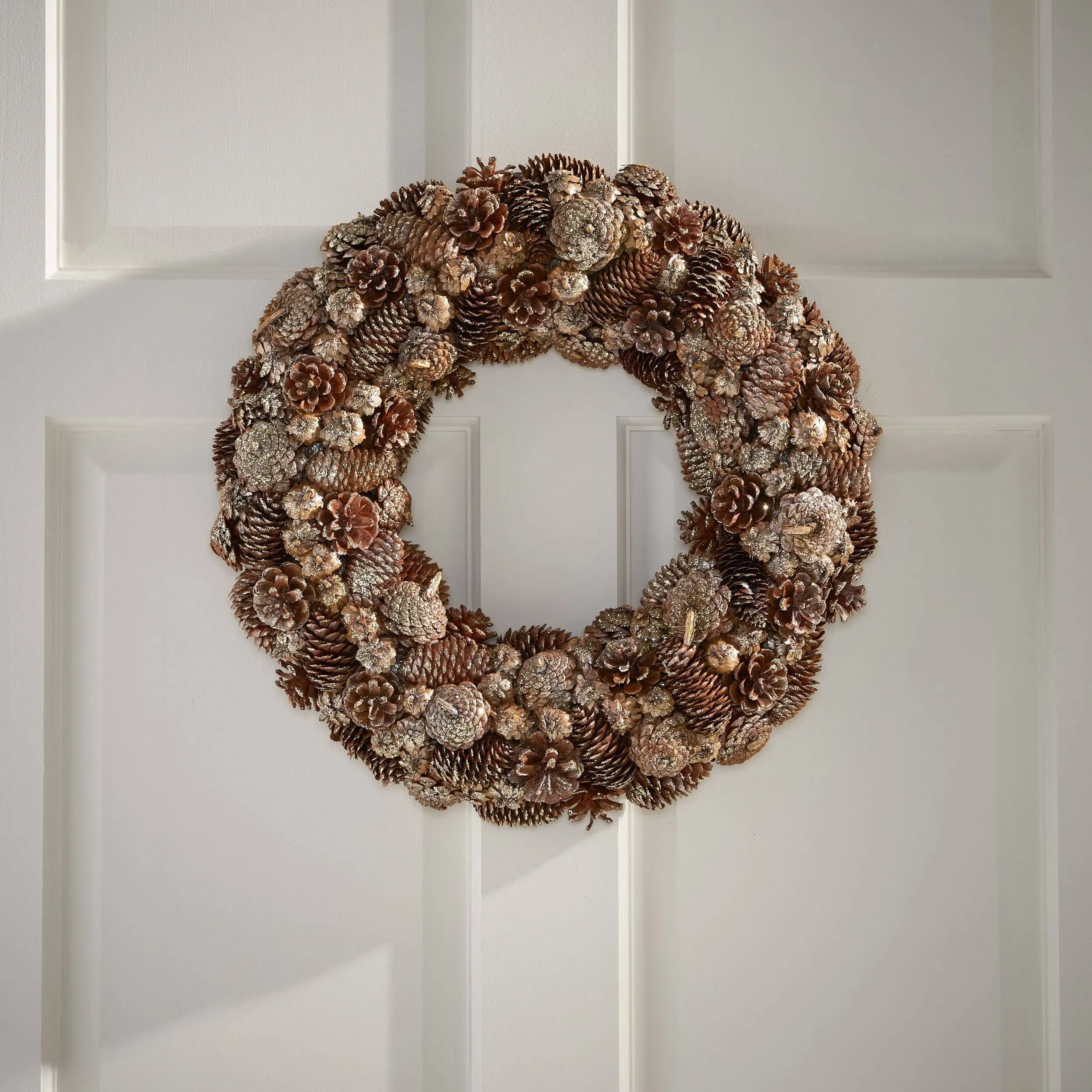 Christopher Knight Home 18.5" Pine Cone and Glitter Artificial Christmas Wreath ...