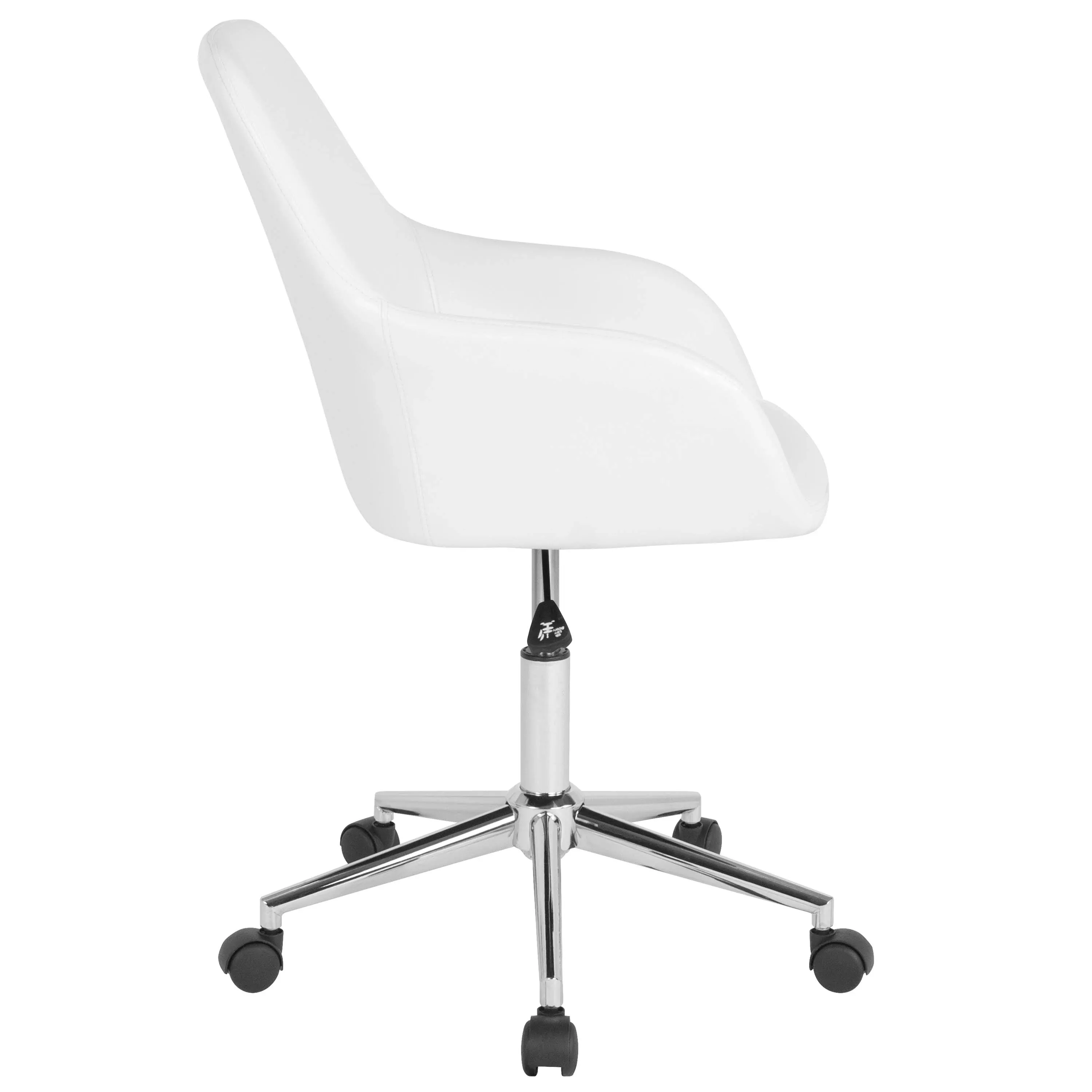 Flash Furniture Cortana Home Mid Back Leather Swivel Office Chair, White