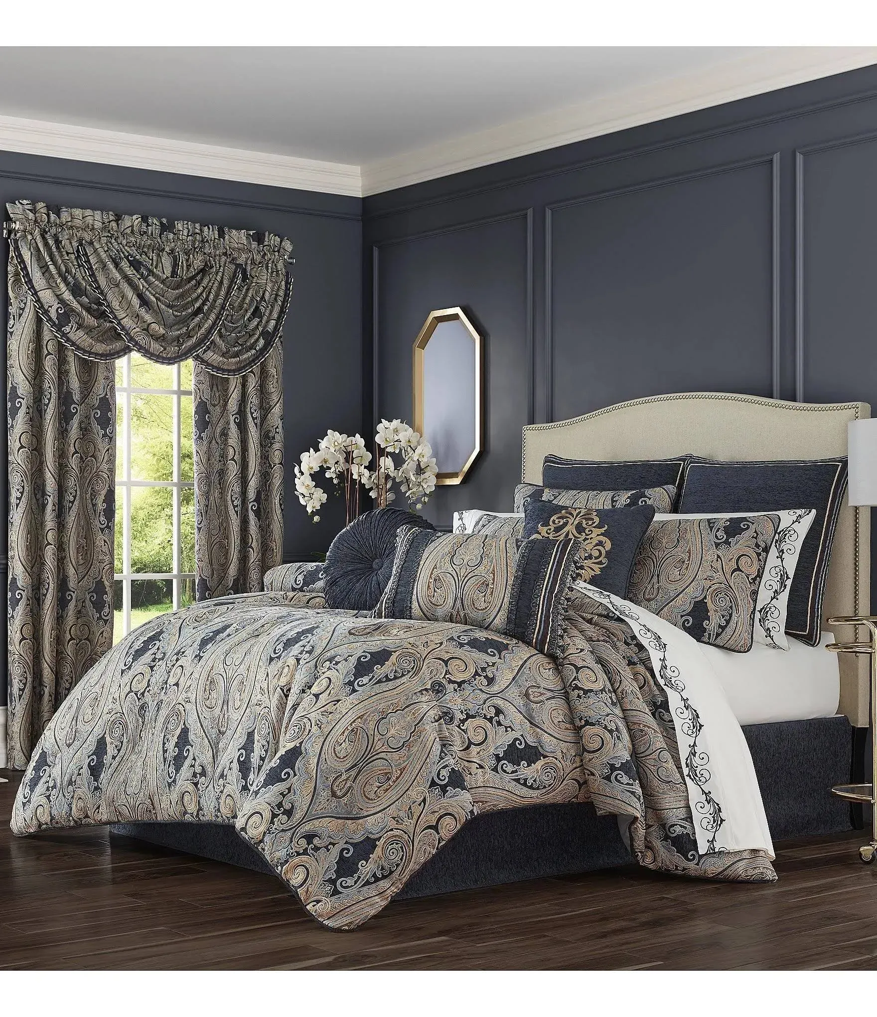 J. Queen New York Luciana Indigo 4 Piece Comforter Set