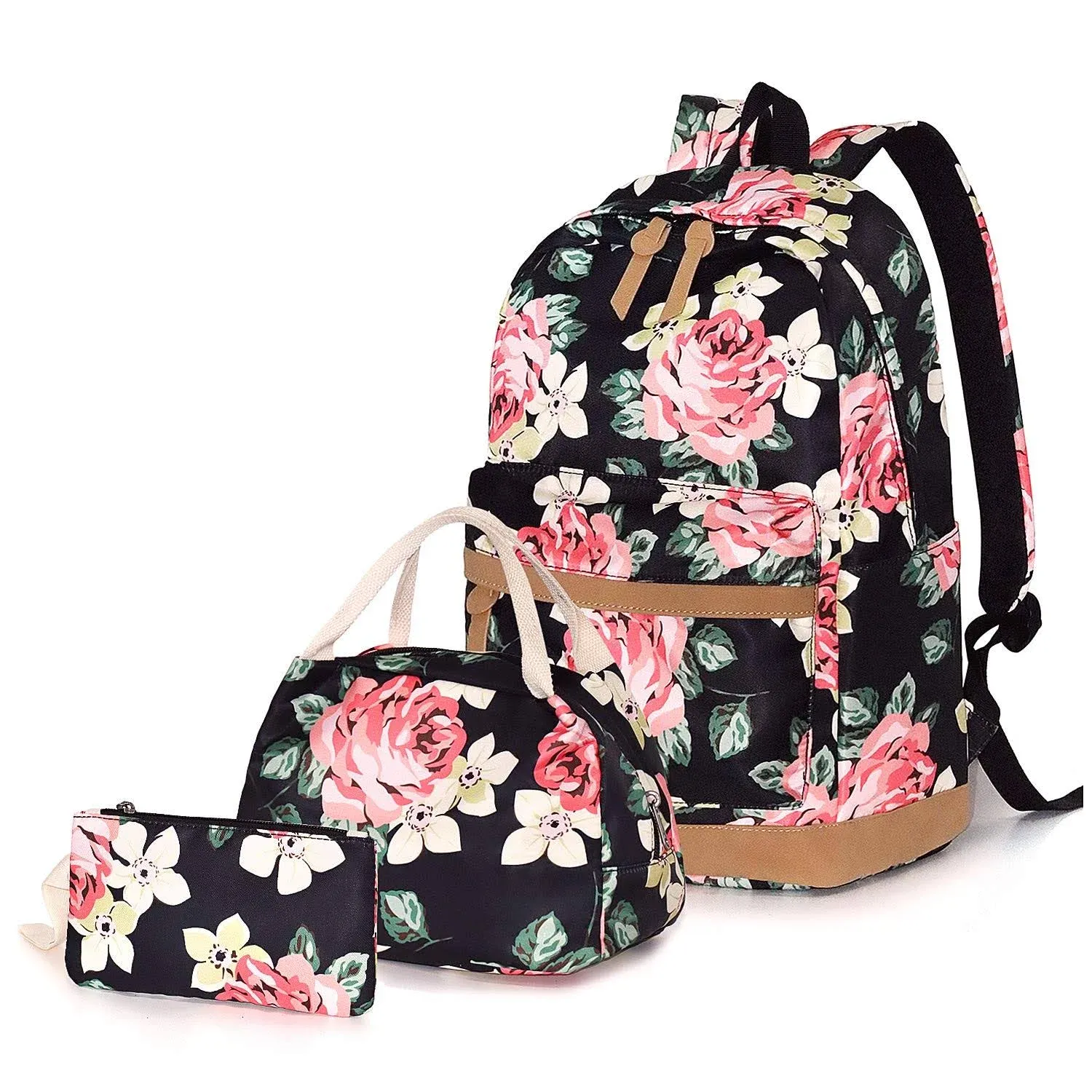 School Backpack for Teen Girls, Bookbag with Lunch Box and Pencil Case