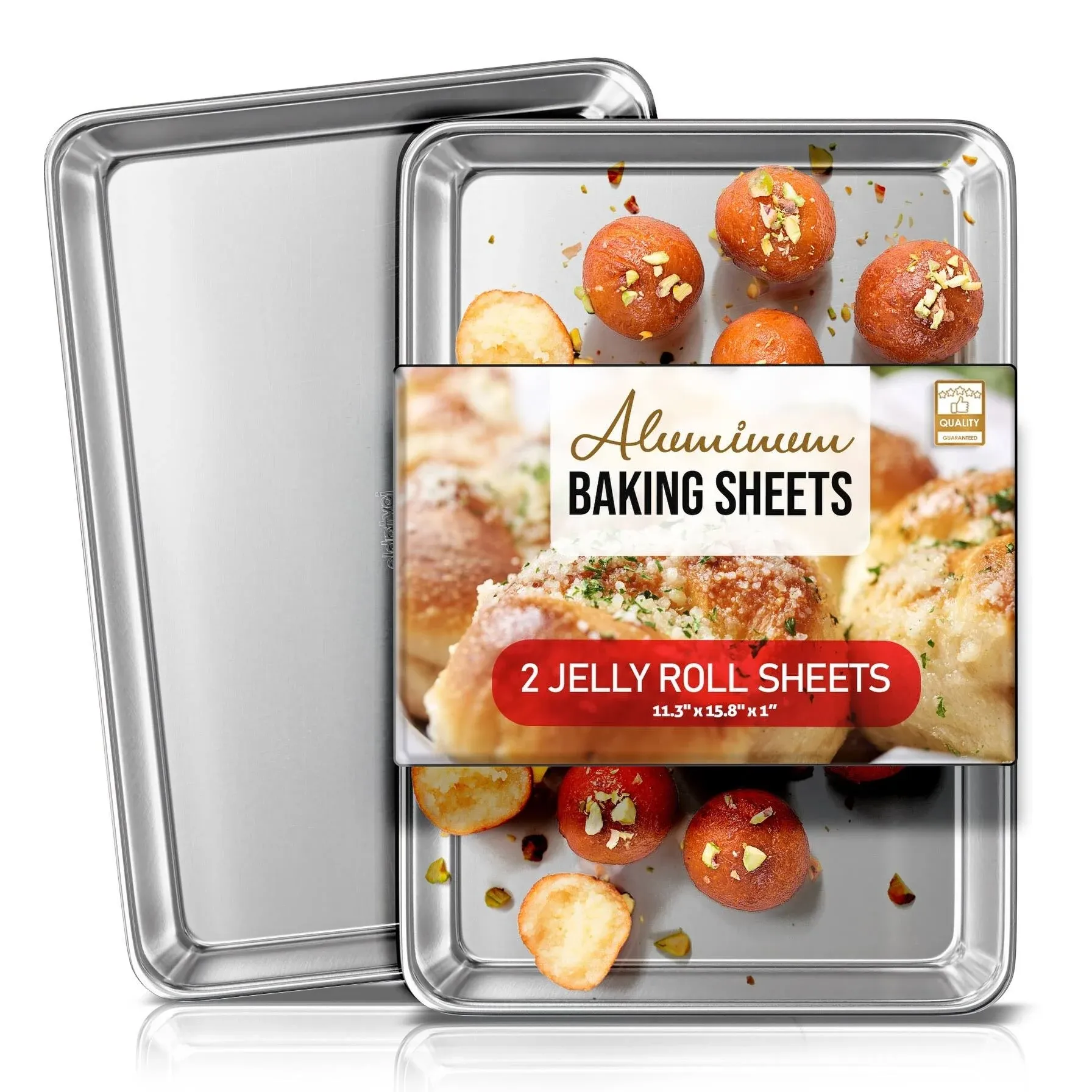 JoyTable Aluminum Steel Non-Stick Baking Sheet/Cookie Sheet Set - Jelly Roll ...