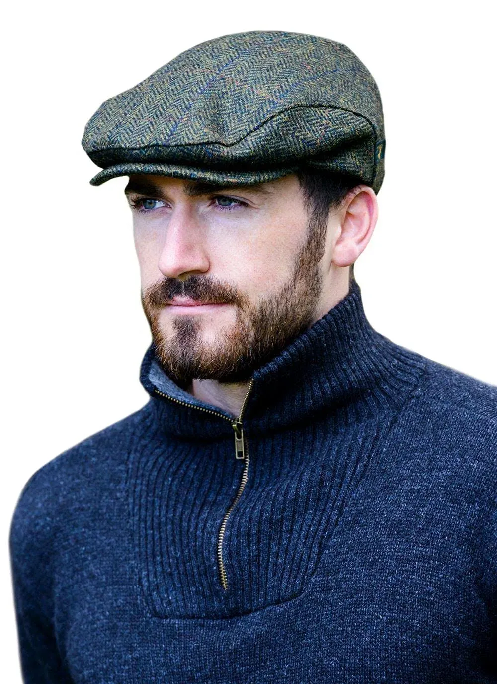 Mucros Weavers Irish Flat Cap Men&#039;s Trinity  100% Wool Tweed Hat Made in Ireland