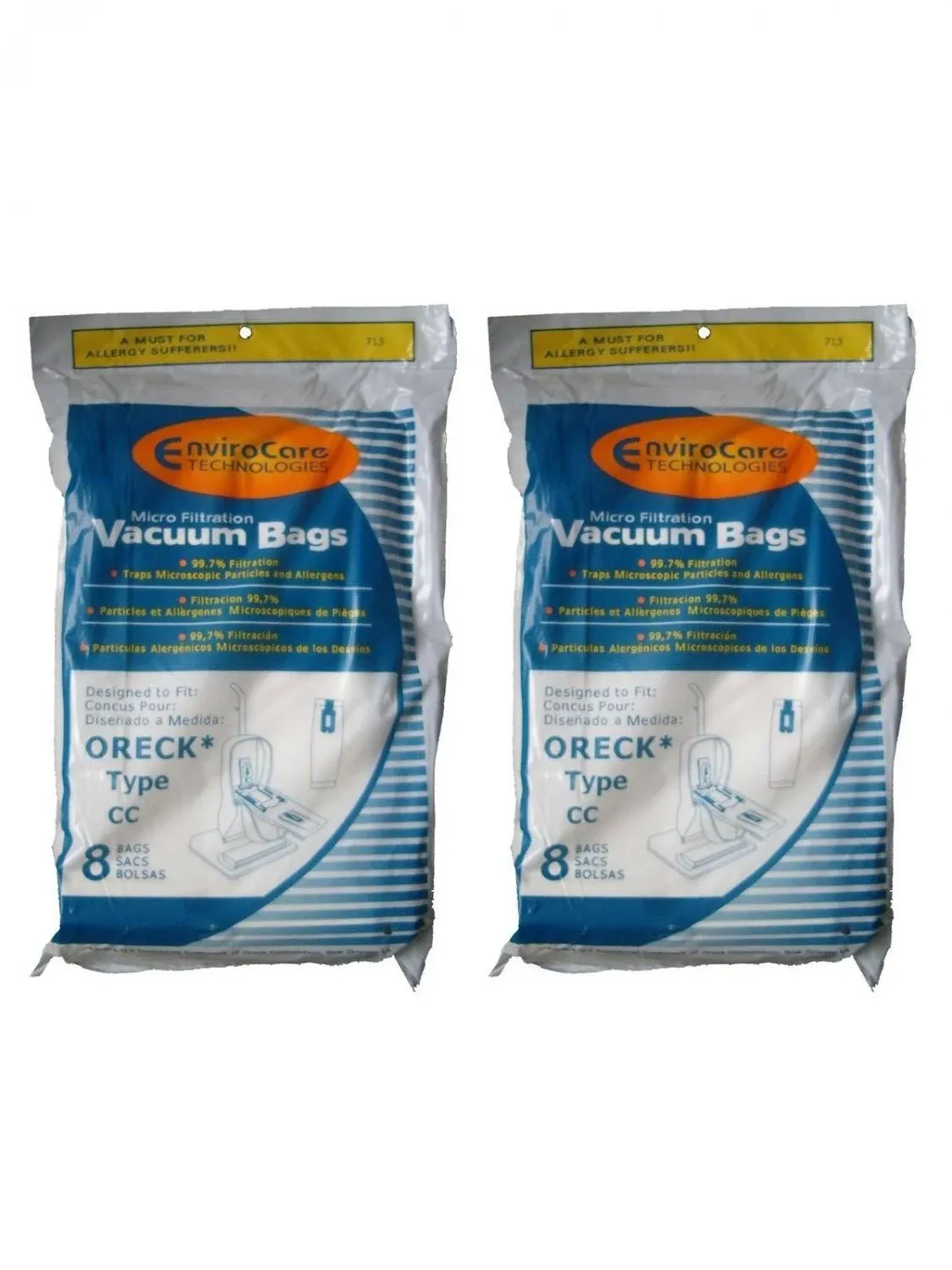 EnviroCare CCPK8DW  Vacuum Bags for Oreck Type CC , XL 16PK