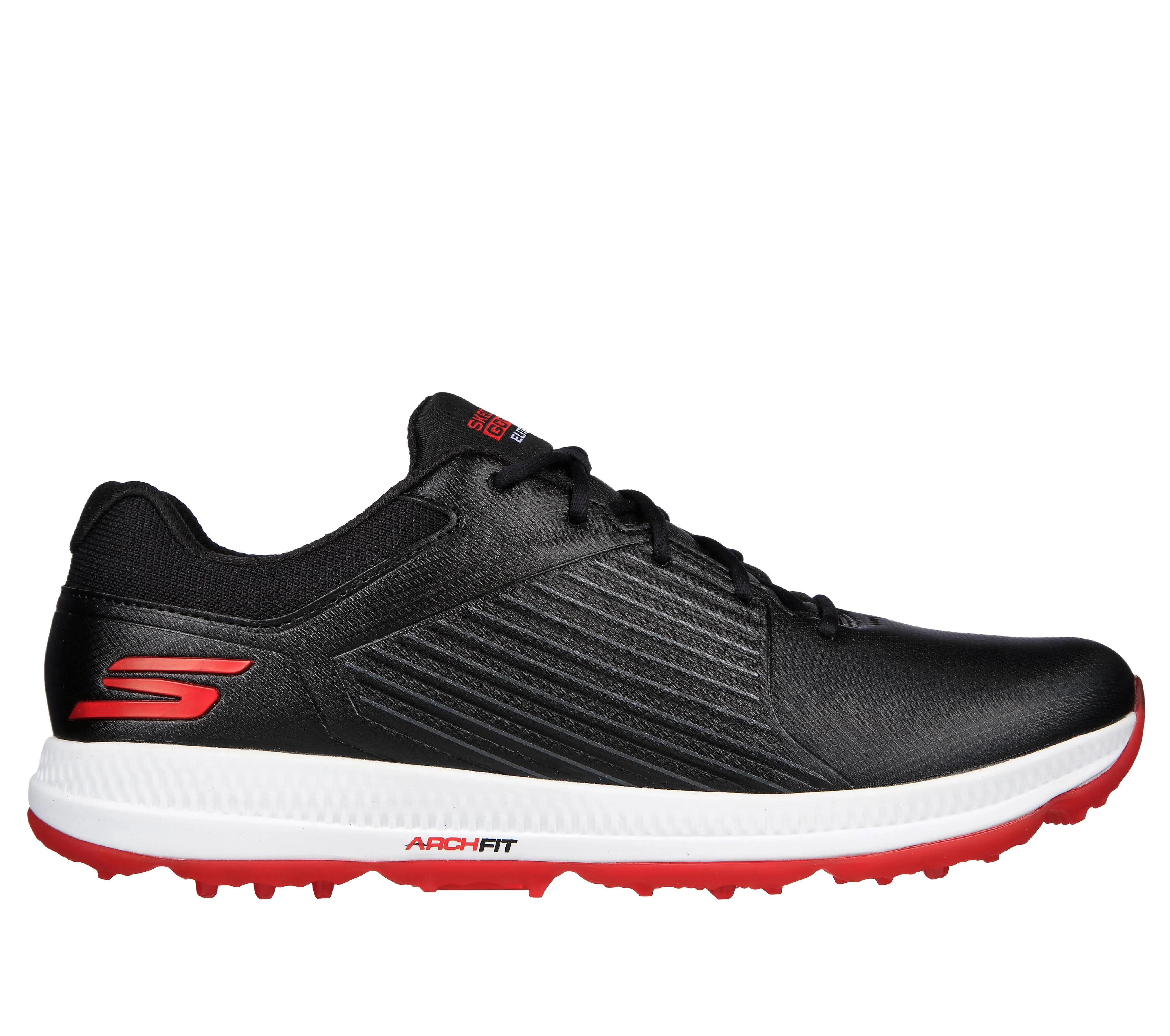 Skechers Men's Go Golf Elite 5 Golf Shoes, 12 W, Black/Red