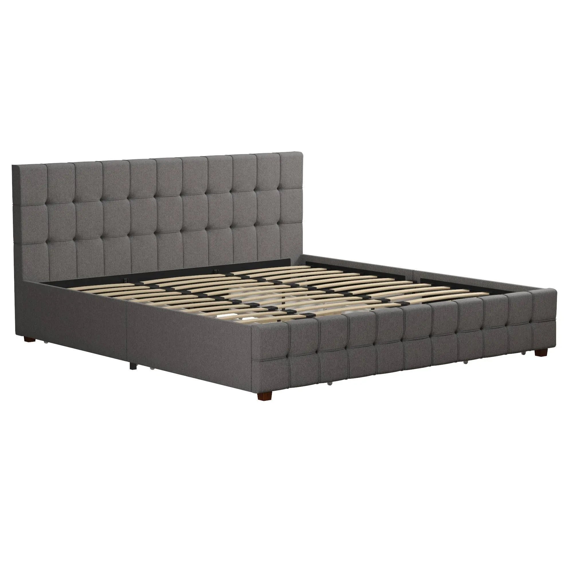 CosmoLiving by Cosmopolitan Elizabeth Upholstered Bed with Storage Full Light ...