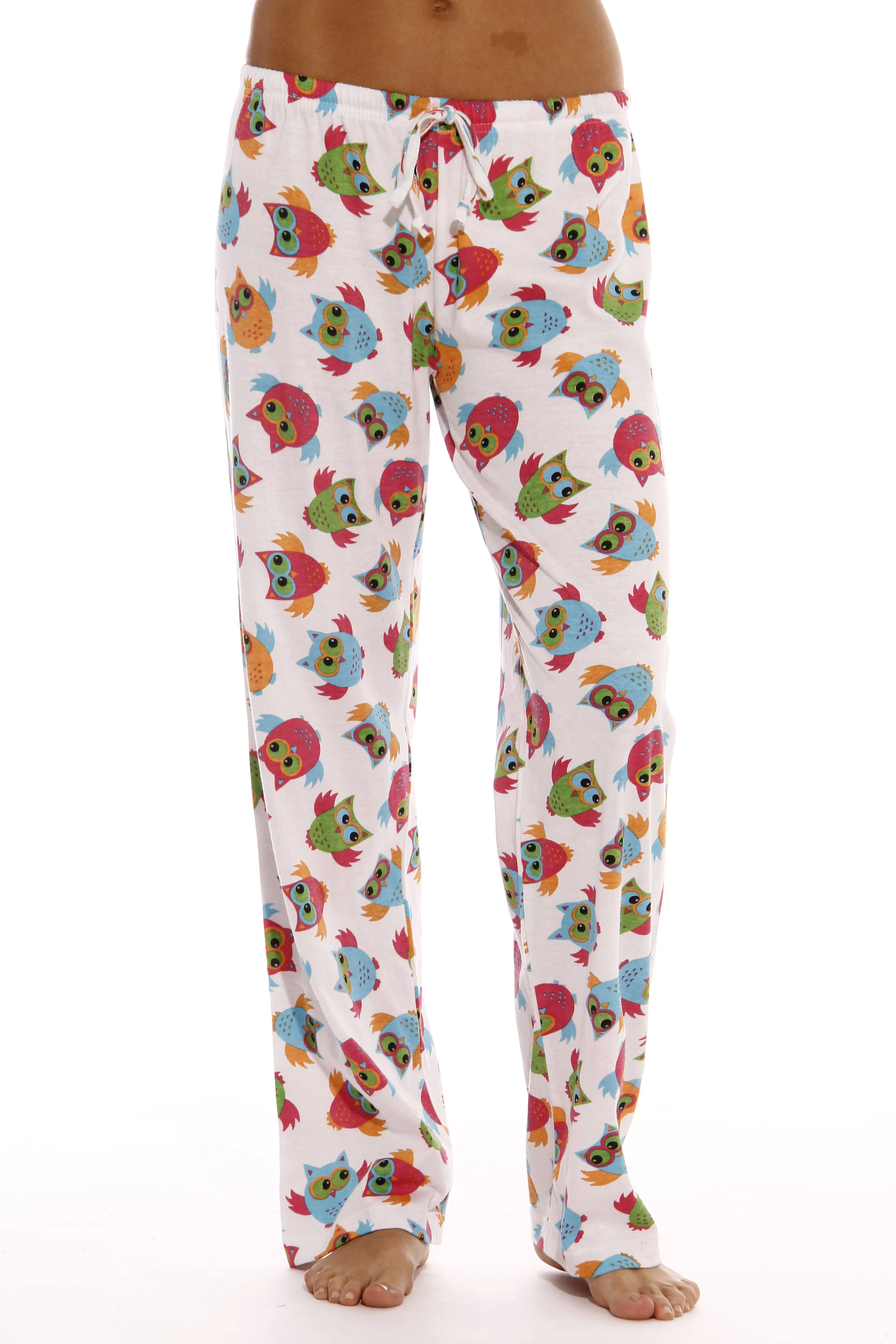 Just Love Women Pajama Pants / Sleepwear / PJs (Flying Owls White, Small)