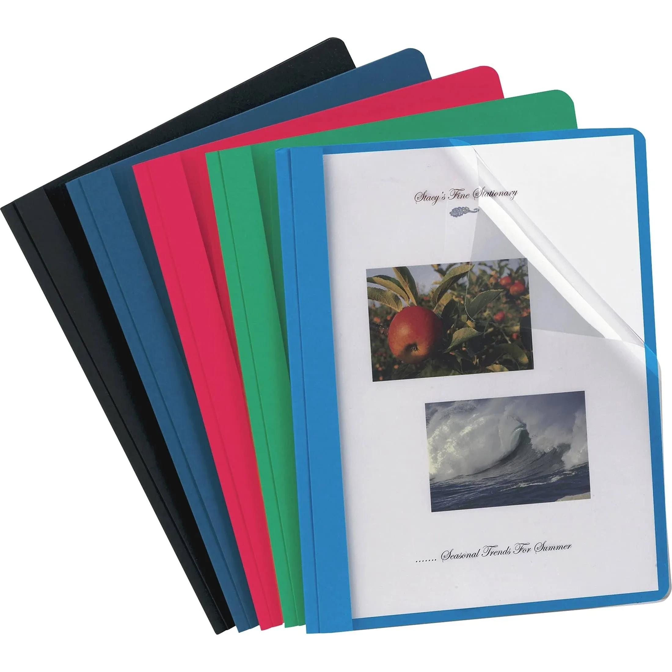 Oxford Clear Front Report Covers, Assorted Colors, Letter Size