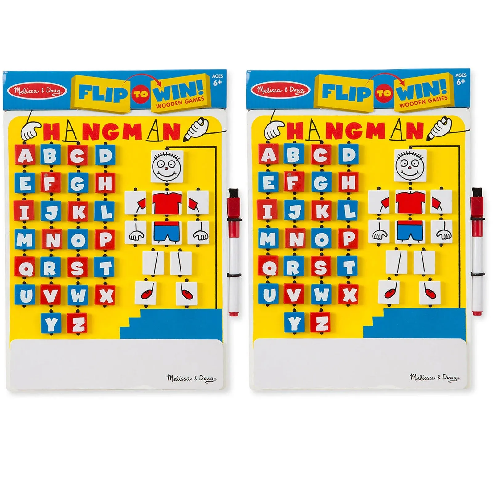 Flip-to-Win Hangman Travel Game, Pack of 2