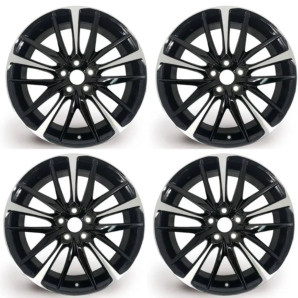 19" 19x8 SET OF 4 Alloy Wheels For TOYOTA CAMRY 2018-2021 Machined Black OEM Quality Replacement Rim