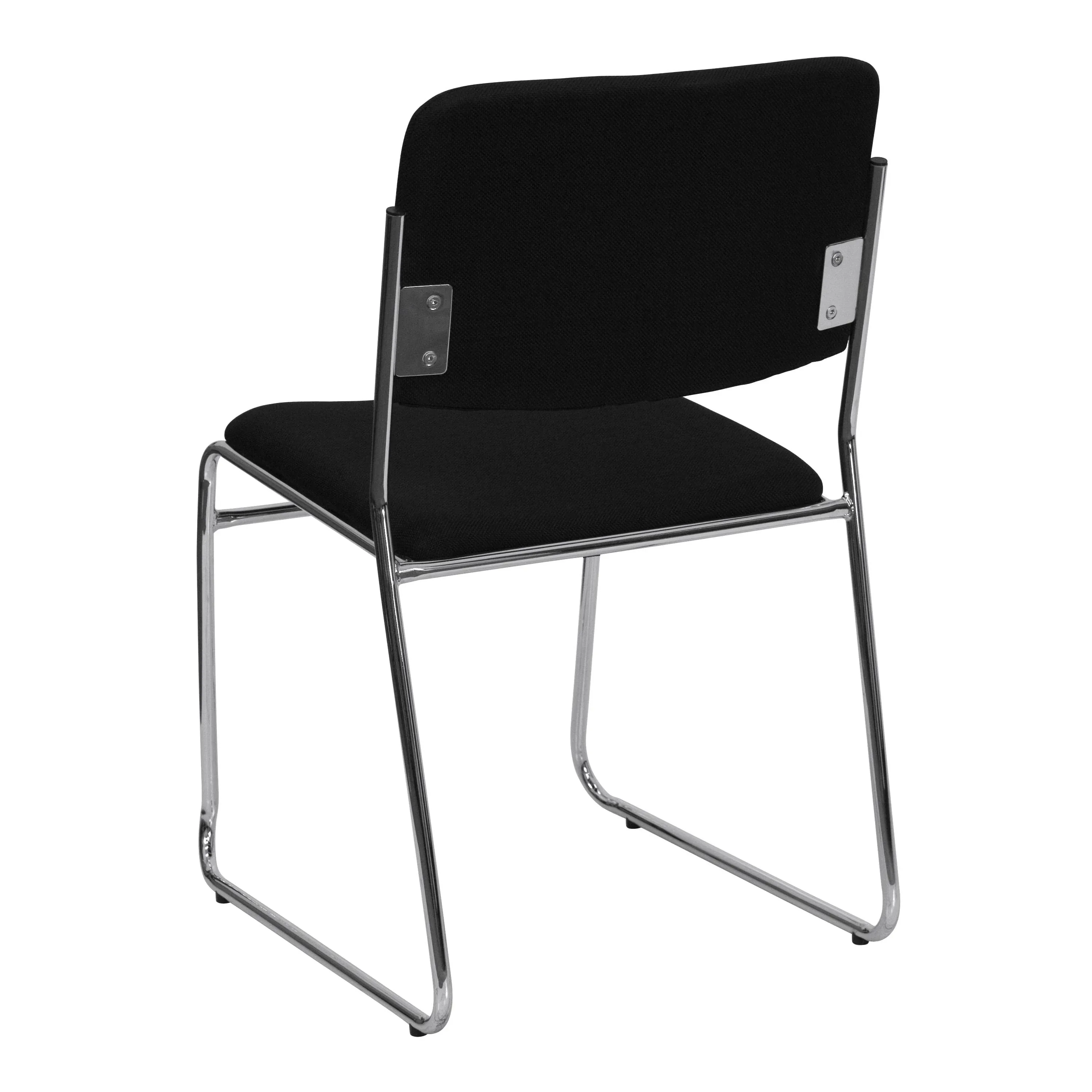 Flash Furniture Hercules Series 500 lb. Capacity High Density Black Stacking Chair with Sled Base