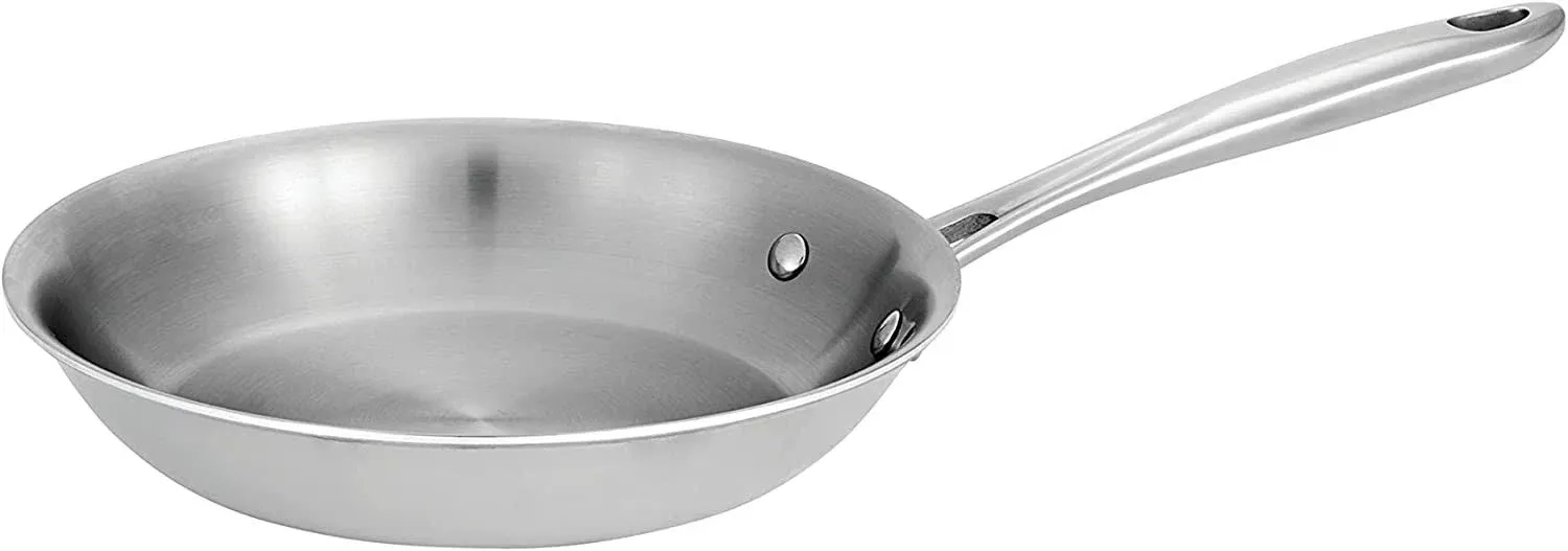 Tri-Ply Clad 8 in Stainless Steel Fry Pan, Silver